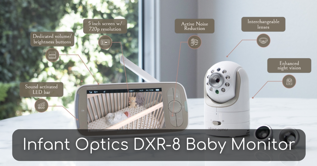 Infant Optics DXR-8 Video Baby Monitor – Fotocamera Con Lenti Intercambiabili, Schermo LCD 8,9 Cm, Pan/Tilt Remoto, Nessuna Connessione Internet